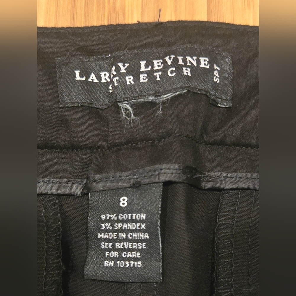 NWT Larry Levine Black Straight Leg Dress Pants - Picture 7 of 11